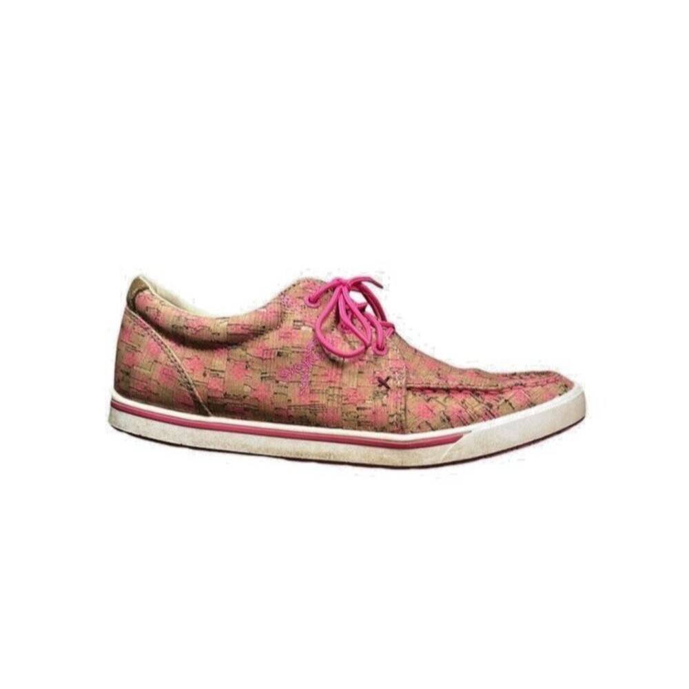 Twisted X |  Breast Cancer Special Cork Shoes Womens Size 10 Tan Pink Lace Up